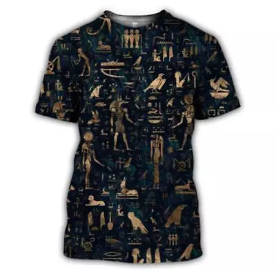 Buy New Unisex T Shirts Digital 3D Printed Harajuku Style Egyptian Art & Script • 19.99£
