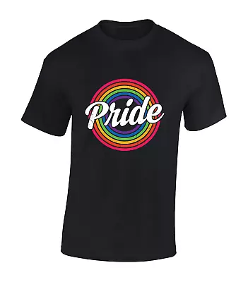Buy Pride Target Mens T Shirt Cool Lgbtq Gay Pride Lesbian Design Rainbow Flag Top • 7.99£