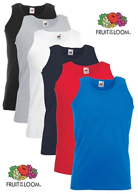 Buy Fruit Of The Loom Plain Cotton Tank Top Athletic Vest Singlet Sleeveless T-Shirt • 5.99£