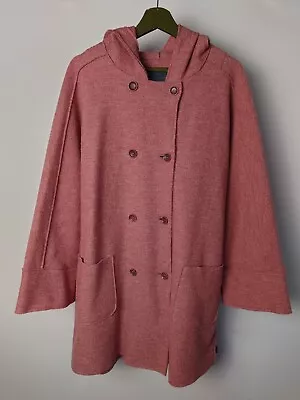Buy OSKA 100% Moessmer Boiled Wool Hooded Jacket Coat Size 1 Salmon Pink Pockets • 149.99£