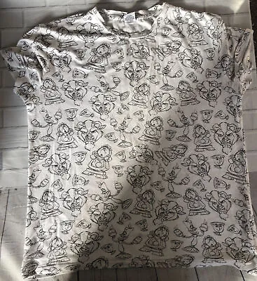 Buy Beauty And The Beast Tshirt Size 14 White • 9.99£
