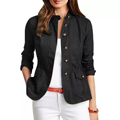 Buy UK Women Single Breasted Long Sleeve Tops Cardigan Casual Slim Coat Jacket Plus • 17.95£
