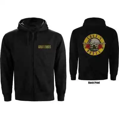 Buy Guns N Roses - Classic Logo Back Print - Official Men's Black Zip Hoodie • 34.95£