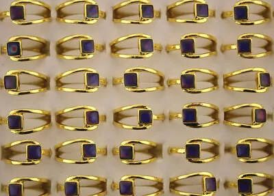 Buy 60pcs Gold P Jewellery Job Lots Change Color Mood Ring Lady's Wholesale Rings • 27.59£