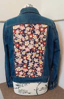 Buy Upcycled Vintage Denim Jacket With Floral Hand Stitched Panels 38  Chest • 29.99£