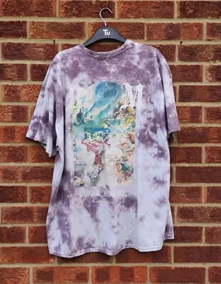 Buy Boohoo Purple White Tshirt Top Tie Dye Angels Cherubs Back Print Patterned 2XL • 17£