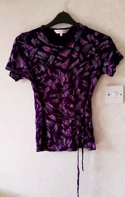 Buy Ladies EWM Glittery Purple Top Size 10-12 • 4.95£