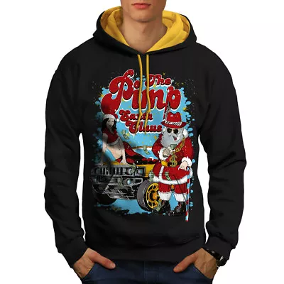 Buy Wellcoda Santa Claus Hot Christmas Mens Contrast Hoodie,  Casual Jumper • 30.99£