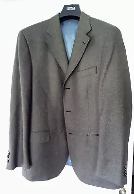 Buy Mens Khaki/Brown Herringbone Wool Jacket Size 42 Inch Chest • 20£