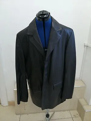 Buy Men Black Real Sheep Leather Blazer Jacket Gents Warm Casual Top Size Large UK • 49.99£