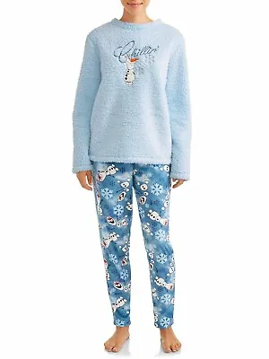 Buy NEW Frozen Olaf Women's Pajamas Set Winter Sherpa Top,Shirt And Fleece Pants NWT • 53.80£