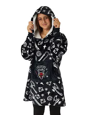 Buy Stranger Things Black Blanket Hoodie (Unisex Kids) • 24.99£