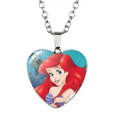 Buy The Little Mermaid Ariel Necklace Heart Pendant Charm Jewellery Disney Chain • 5.99£