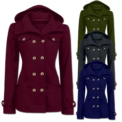 Buy Womens Fleece Fur Lined Hooded Trench Coat Ladies Winter Jacket Parka Overcoat • 11.49£