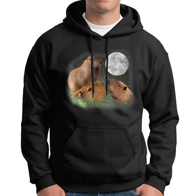 Buy Three Capybara Moon Animals Funny Parody Novelty Mens Hoody Tee Top #6ED Lot • 3.99£