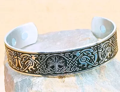 Buy Stainless Steel Viking Tree Of Life Yggdrasil Bracelet Cuff Arm Band Norse • 13.95£