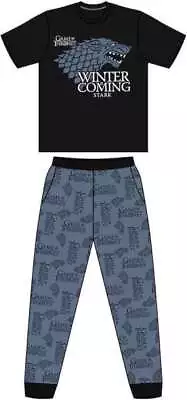 Buy Mens Game Of Thrones Stark Black Blue Pyjamas Bottoms Top Lounge Set Fathers Day • 14.99£