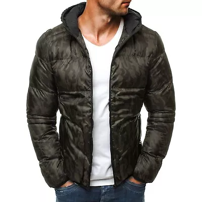 Buy Men's Camouflage Casual Hooded Long Sleeve Warm Jacket Coat Cotton Padded Coat • 40.86£