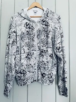 Buy Athleta Balance Sweatshirt M Medium Hoodie Eden Floral Printed Full-Zip Gray • 26.96£