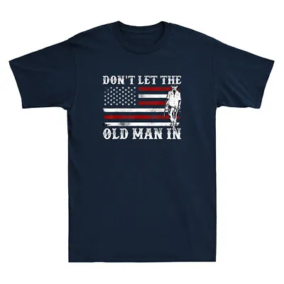 Buy Don't Let The Old Man In Vintage American Flag Funny Quote Vintage Men's T-Shirt • 14.99£