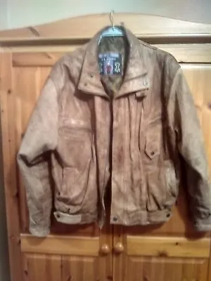 Buy Vintage Light Brown  Leather Bomber Jacket From London Leather Direct • 32£