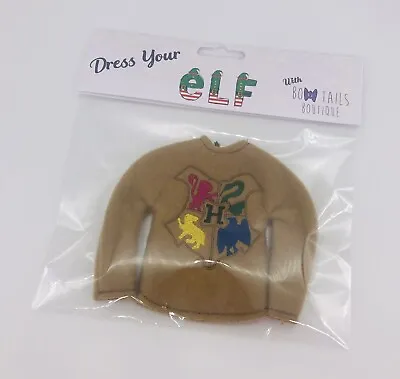 Buy Elf That Can Sit On A Shelf Xmas Jumper Clothes Outfit - Hogwarts Coat Of Arms • 6£
