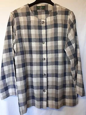 Buy Vintage Women's Orvis Shirt.Light Jacket.Taupe,grey,cream Check.Crisp Linen.UK18 • 22.99£