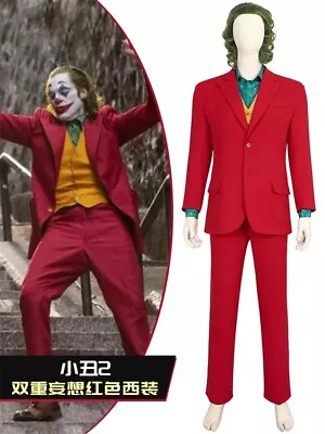 Buy Joker: Folie à Deux The Joker Halloween Costume Outfit Cosplay Men's Red Suit • 91.92£