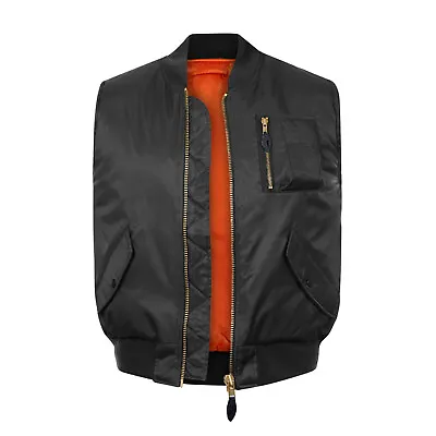 Buy MA1 Flight Jacket Body Warmer Sleeveless Winter Gilet Hunting Security Vest Top • 20.89£