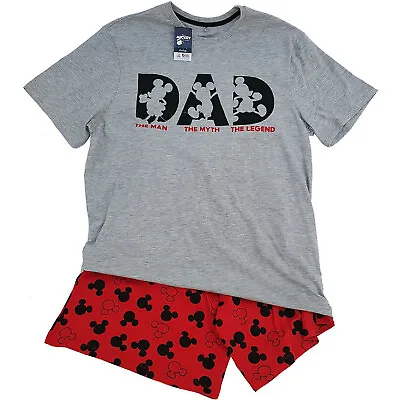 Buy Disney Mickey Mouse Dad Slogan Short Pyjamas T-Shirt The Man Myth Legend George • 14.99£