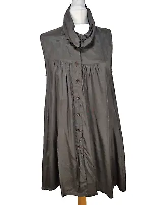 Buy The Masai Clothing Ladies Brown Shirt Size 10 Steampunk Tunic Roll Neck Long • 18.96£
