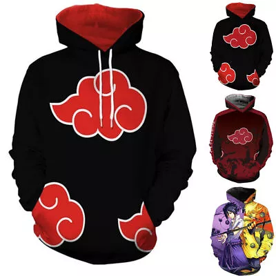 Buy Anime Naruto Print Hoodie Women Men Hooded Top Sweatshirt Couple Sweater Clothes • 11.63£