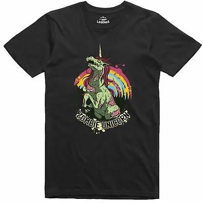 Buy Zombie Unicorn Horror Halloween Gothic Print Design 100% Cotton T Shirt • 11.99£