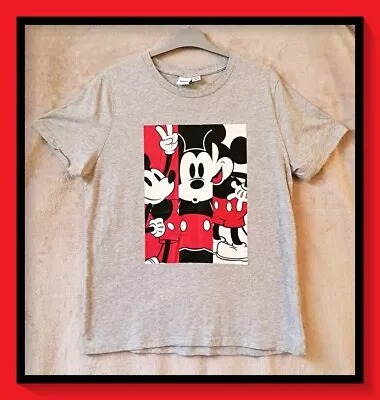 Buy Men's Or Ladies Official Disney Mickey Mouse Grey Cotton T-Shirt Large Free P&P • 7.95£