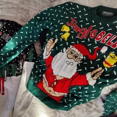 Buy Christmas Primark Jumpers Rick And Morty Size XS And Jingle Belly Small • 7£