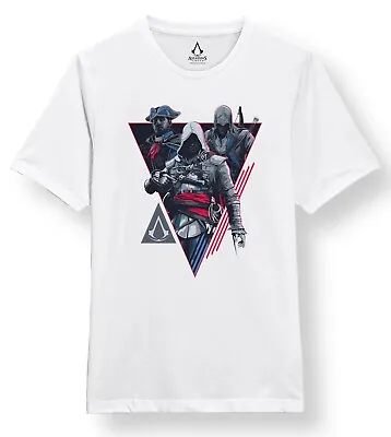 Buy Official Assassin's Creed Legacy Connor, Haytham & Edward Kenway White T-shirt • 14.99£