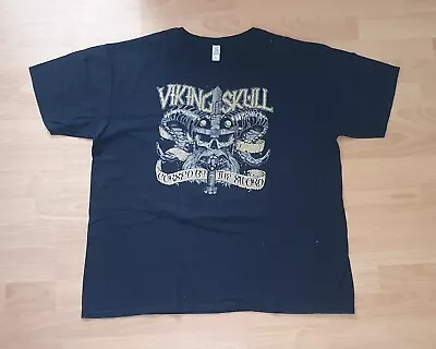 Buy Viking Skull T-Shirt 'Cursed By The Sword' Size XL (85) • 11£