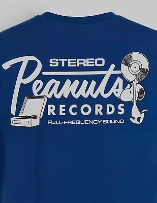 Buy NEW Rare Limited Run H&M Unusual Snoopy Peanuts Records Design T Shirt  Size L • 29.99£