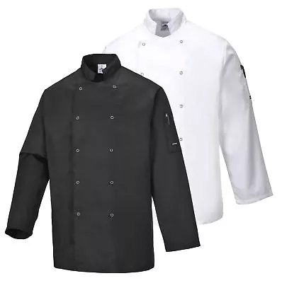 Buy Portwest Suffolk Chefs Jacket Cooking Food Industry Catering Kitchen C833 • 17.57£