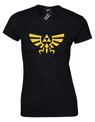 Buy Crest Of Hyrule Ladies T Shirt Legend Of Triforce Skyward Shortama Gamer • 8.99£