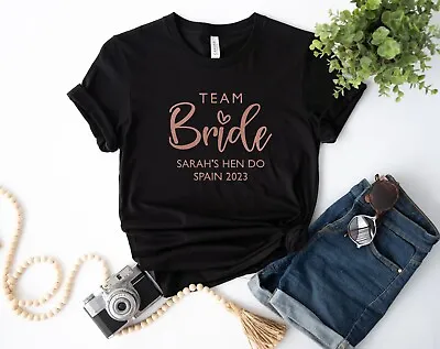 Buy  Hen Party T Shirts Hen Do Bride To Be Tribe Tops Personalised Rose Gold Stag Do • 8.99£