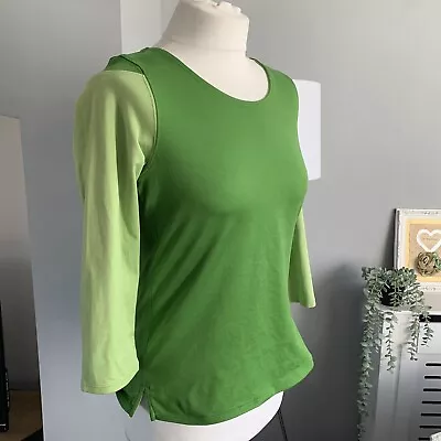 Buy Brooks Equilibrium Ladies Two Tone Green Top Size M T Shirt Long Sleeve • 7.49£