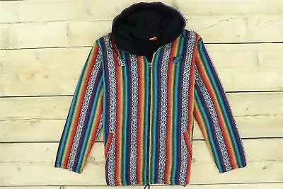 Buy Zip Hoodie Jumper Gheri Cotton Lined Hoody Hippie Rainbow Cardigan Jacket Fleece • 32.90£