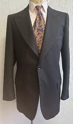 Buy Men’s 1950s Grey Peak Lapel Stroller Jacket Vintage Bespoke Italian Wool 38 M • 60£