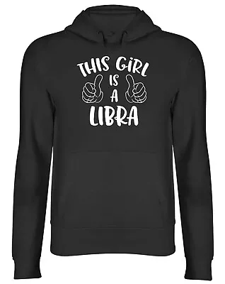 Buy This Girl Is A Libra Zodiac Mens Womens Hooded Top Hoodie Gift • 17.99£