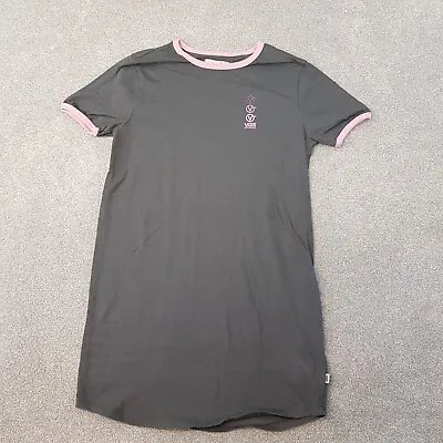 Buy Vans Mens T-Shirt XS Grey Pink Short Sleeve Crew Neck Logo Longline • 2.99£