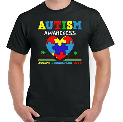 Buy AUTISM T-SHIRT, Awareness Day Autistic Accept Understand Love Unisex Mens Top • 10.99£