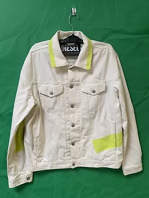 Buy Mens Diesel Denim Jacket Cream Shirt  XL Fits Large • 76.99£