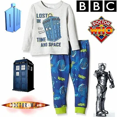 Buy BBC DOCTOR WHO® Classic Lost In Time & Space Tardis Pyjama Set Round 100% Cotton • 8.99£