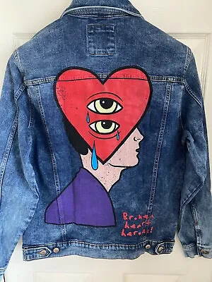 Buy ⭐️Zara Man Heart Denim Jacket Brand New Size L Large BNWT Stunning Bargain ⭐️ • 29.95£